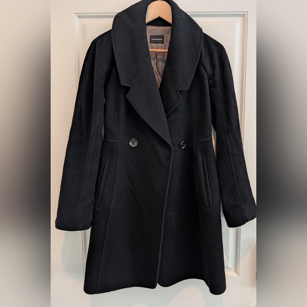 Club Monaco Black Wool Coat- Small